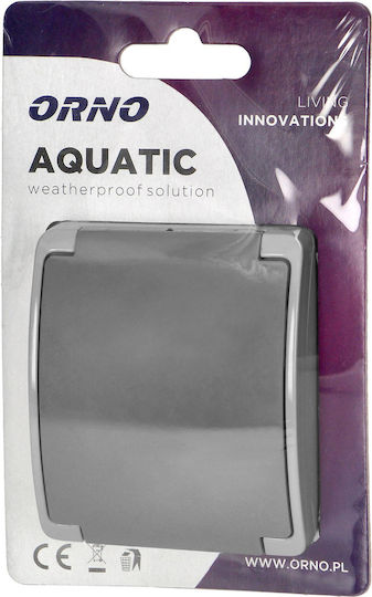 Orno Aquatic Power Socket Gray 1pcs