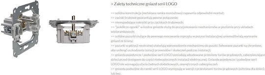 Priză Karlik Splashproof Logo W U Alb Lgpb-1z