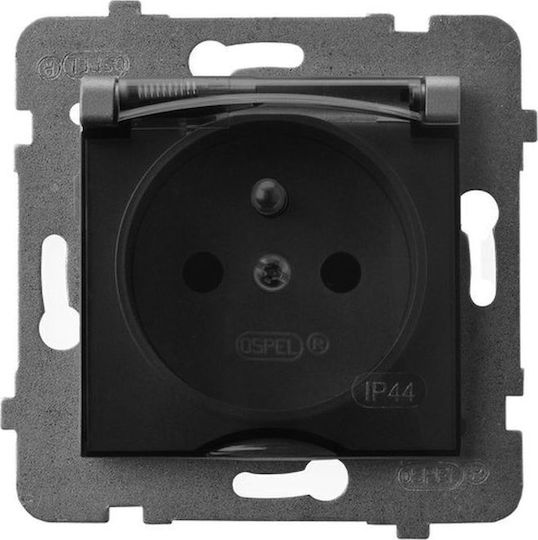 Ospel Aria Single Walled Power Socket Waterproof with Lid Transparent
