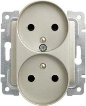 Kos Double Socket Vena Grounding 16A Cream 510347