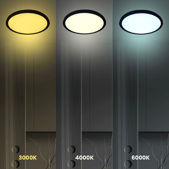 Eko Light Plafonieră de Tavan Neagră cu LED Integrat
