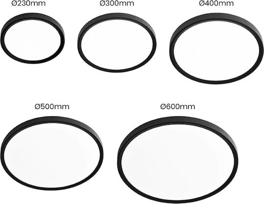 Eko Light Ceiling Mount Light Black with Integrated LED