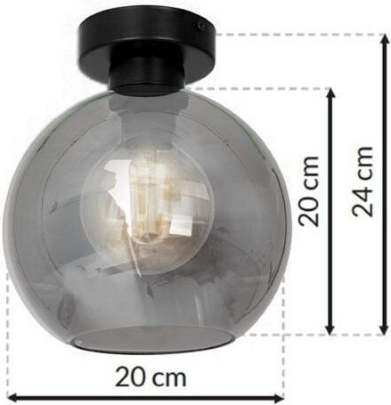 Eko Light Πλαφονιέρα Οροφής Μαύρη με Ντουί E27