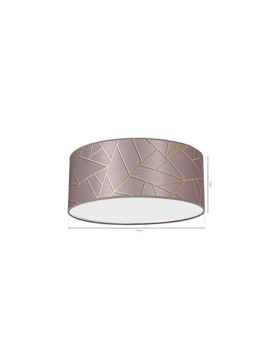 Eko Light Ziggy Πλαφονιέρα Οροφής 40εκ. Ροζ Χρυσό με Ντουί E27