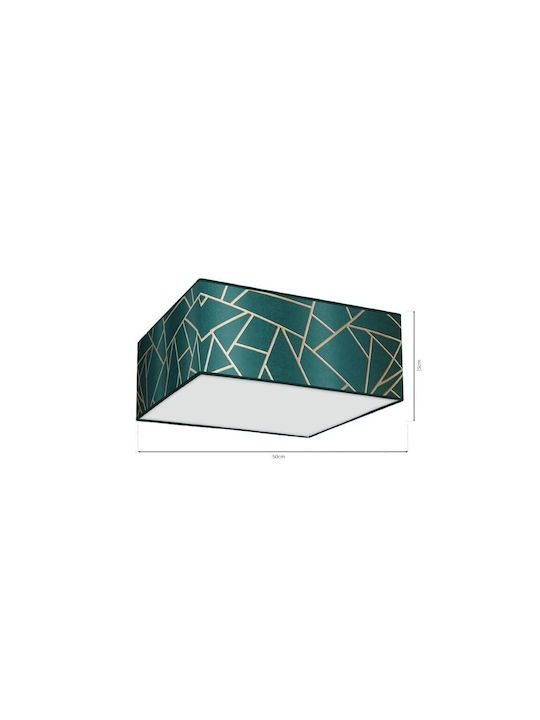 Eko Light Ziggy Πλαφονιέρα Οροφής 50εκ. Πράσινη με Ντουί E27