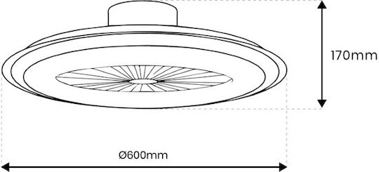 Eko Light Zonda Ceiling Fan 60cm with Light Fixture Black