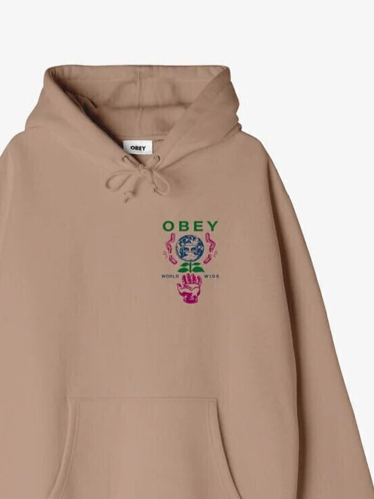 Sweatshirt with Hood Warm Taupe
