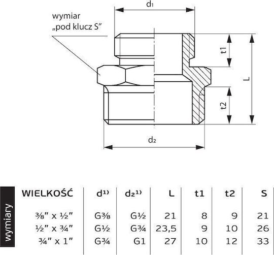 Perfexim Женска Съединение за тръба От месинг 1/2" / 3/8" 50.8мм 07-209-1510-000
