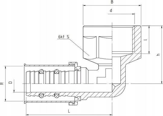 Perfexim Pipe Connection 25mm 62-735-2525-000