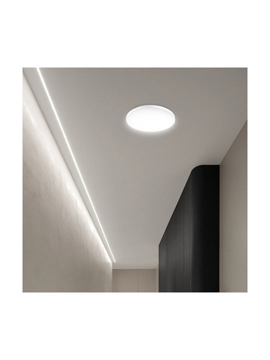Eurolamp Πλαφονιέρα Οροφής Λευκή με Ενσωματωμένο LED