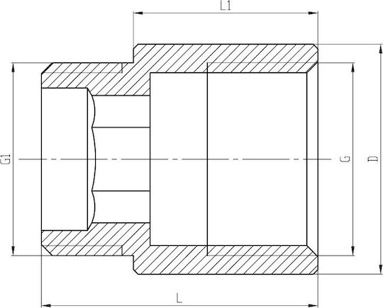 Invena Masculin/Feminin Conexiune Țeavă din Alamă 3/4" 101.6mm ZM-11-315