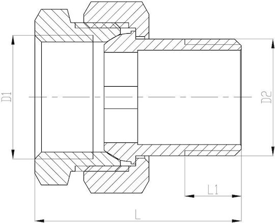 Invena Σύνδεση Σωλήνα Ορειχάλκινη 1/2" 50.8mm ZM-17-015