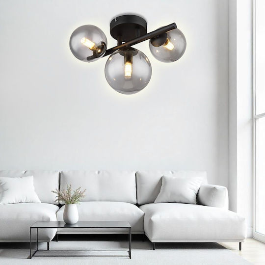 Vivalux Ceiling Mount Light 28.5cm Black with Socket G9
