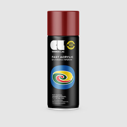 Cosmos Lac Спрей Боядисване Fast Acrylic с Блестящ Ефект Червено RAL3003 400мл