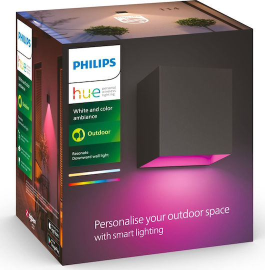 Philips Resonate Επιτοίχιο Εξωτερικό Φωτιστικό LED IP44 8W με RGBW Φως