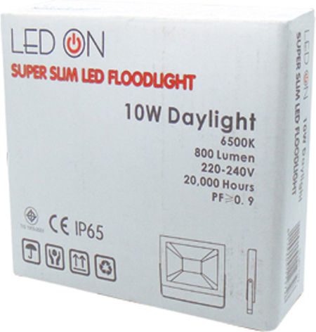 Led On Στεγανός Προβολέας LED 10W Ψυχρό Λευκό 6500K IP65