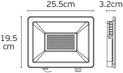 VK Lighting Στεγανός Προβολέας LED 100W Θερμό Λευκό 3000K IP65