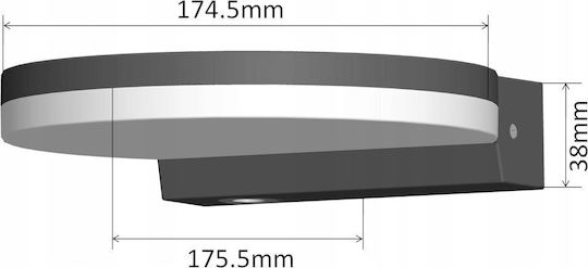 Maclean Energy Επιτοίχιο Εξωτερικό Φωτιστικό LED IP65 15W με Φυσικό Λευκό Φως