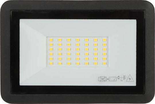 Orno Στεγανός Προβολέας LED 30W Φυσικό Λευκό 4000K IP65