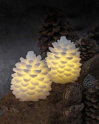 Sirius Lămpi Decorative Pentru Masă Alb Cald Lumânare 2 Buc