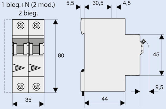 Eaton Automatic Circuit Breaker 4A Double-pole AC 278752