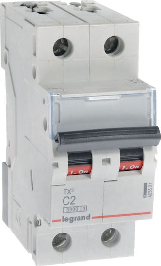 Legrand Αυτόματη Ασφάλεια 2A Διπολική AC 403521