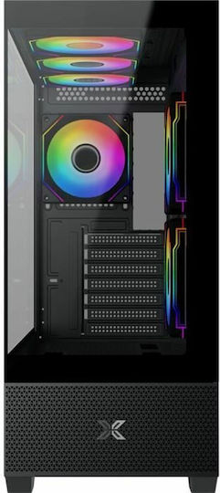 Xigmatek Alphard Геймърско Midi Tower Компютърна Кутия с Страничен Прозорец и RGB Осветление Черна