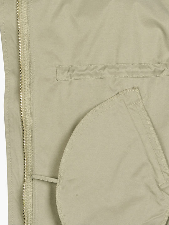 Lang Damen Parka Jacke Khaki
