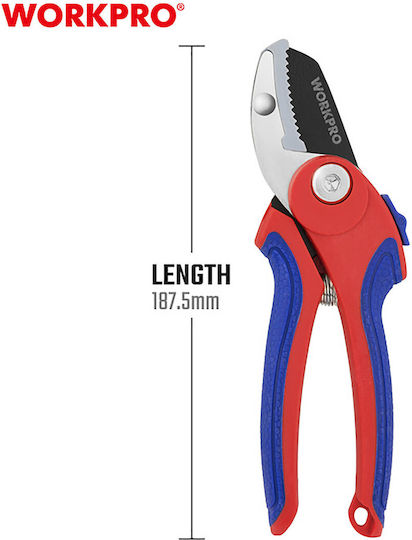 WorkPro Ψαλίδι Κλαδέματος Τύπου Αμόνι Μήκους 18cm με Μέγιστη Διάμετρο Κοπής 10mm