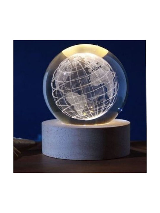 Total Gift Διακοσμητικό Φωτιστικό LED Θερμό Λευκό Crystal Ball 10x10εκ.