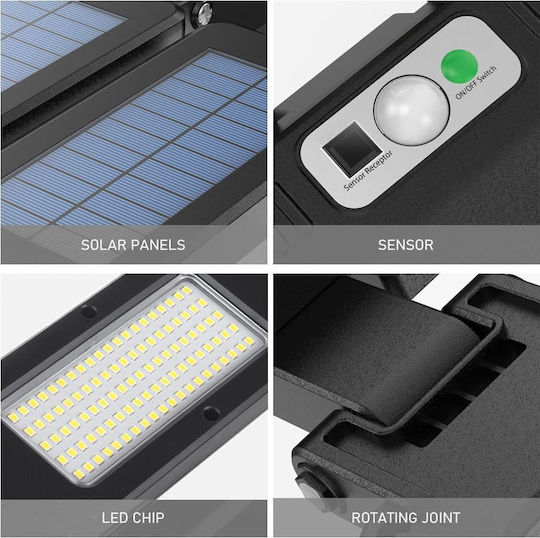 Maclean Energy Street Solar Light 5W 450lm Cold White 6500K with Motion Sensor and Remote Control IP54