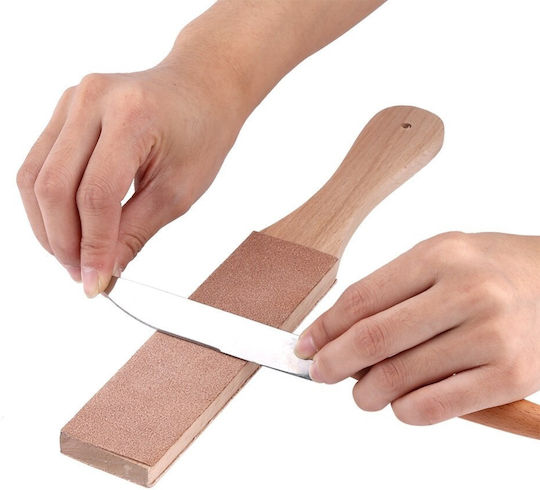 Strop din piele cu mâner din lemn 38x5x1.3cm Risam Rw054-b