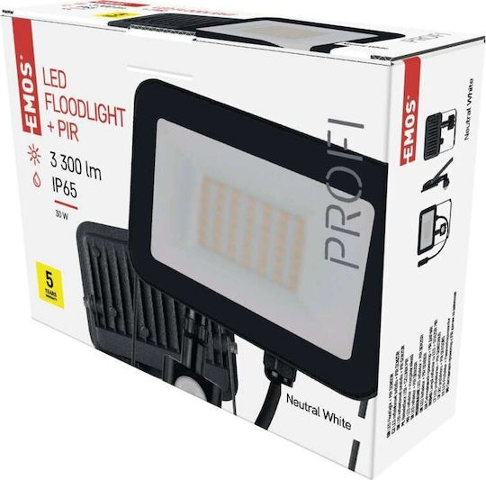 Emos Solar Light 30W 3300lm Natural White 4000K with Motion Sensor IP65