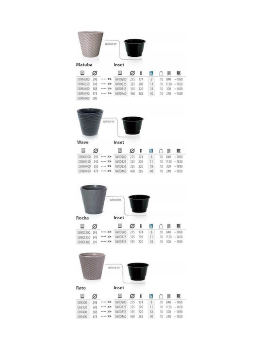 Prosperplast Insert Pot Liner IWKO Саксия Пластмаса 46x46x29см.
