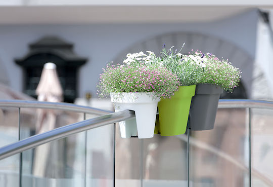 Marhome Lofly Railing Pot Plastic 24.5x24.5x22.5cm.