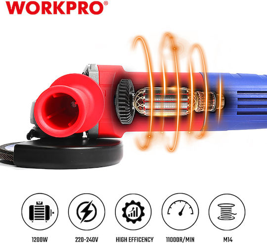WorkPro Τροχός 115mm Ρεύματος 1200W