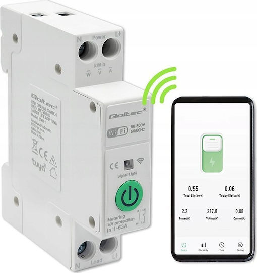 Qoltec Schienenumschalter WiFi 63A