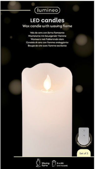 Kaemingk Dekorative Lampe Wachs-Politur Weiß 3Stück