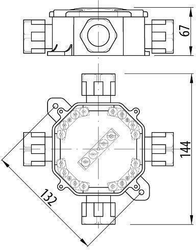 PAWBOL Surface Mounted Electrical Box Watertight IP67 in Gray Color