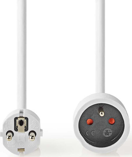 Nedis Power Extension Socket Angled 1x Socket White 3m