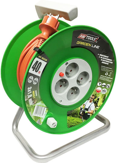AWTools Extension Reel Cord 3 x 1.5mm²/15m Orange