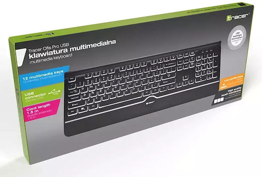 Tracer Ofis Pro Gaming Πληκτρολόγιο με Φωτιζόμενα πλήκτρα (Αγγλικό US)