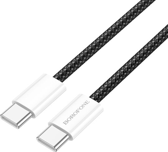 Borofone BX103 USB 2.0 Cable USB-C male - USB-C 60W PD Μαύρο 1m