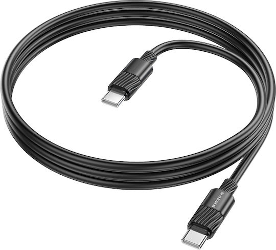 Borofone USB 2.0 Cable USB-C male - USB-C 60W Μαύρο 1m