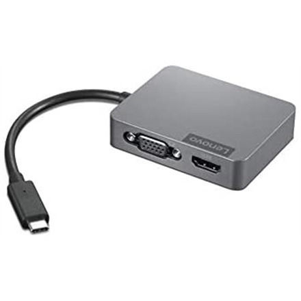 Lenovo USB-C Docking Station με DisplayPort 4K Ethernet και σύνδεση 2 Οθονών Γκρι (GX91A34575)