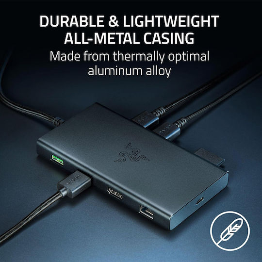 Razer USB-C Docking Station με HDMI 4K PD Ethernet Μαύρο (RC21-02250100-R3M1)
