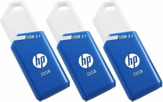 PNY HP X755w 3pcs 32GB USB 3.1 Stick Μπλε