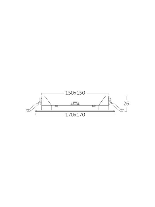 Braytron Square Recessed LED Panel 12W with Natural White Light 4000K