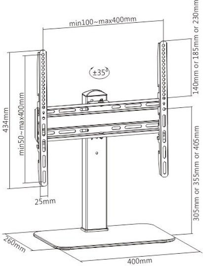 Techly ICA-LCD 323M ICA-LCD 323M Настолна стойка за телевизор до 55" и 40кг