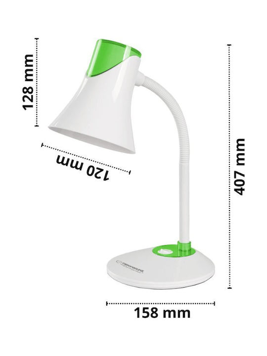 Esperanza Polaris Office Lamp with Flexible Arm for Socket E27 in Green Color
